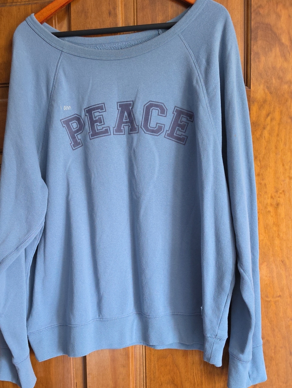 Peace Love World Blue 'PEACE' Crewneck Sweatshirt